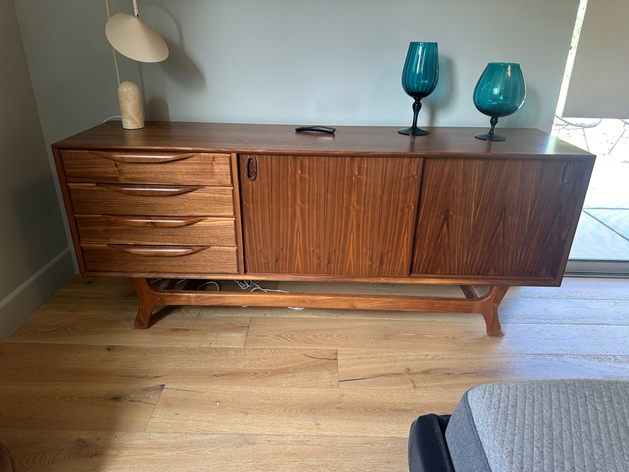 Contemporary Mid-Century Modern Style Wooden Credenza 72'W x 18'D x 30'H [Photo 2]