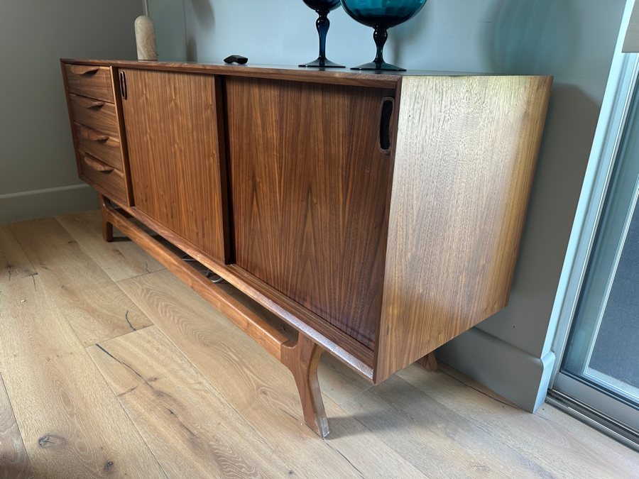 Contemporary Mid-Century Modern Style Wooden Credenza 72'W x 18'D x 30'H [Photo 5]