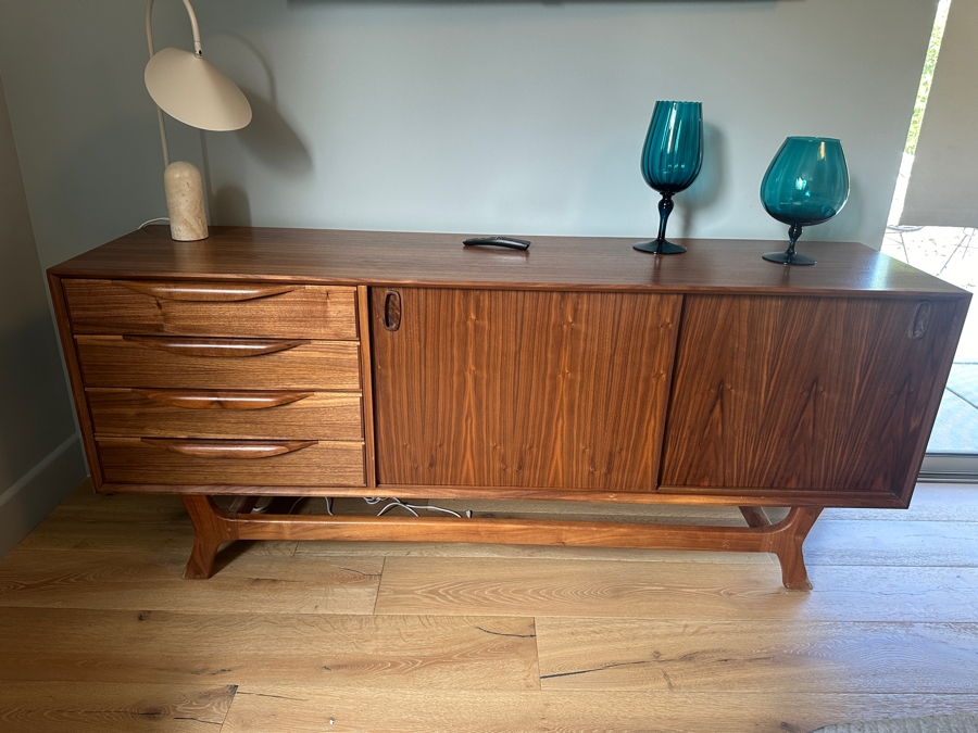 Contemporary Mid-Century Modern Style Wooden Credenza 72'W x 18'D x 30'H [Photo 3]