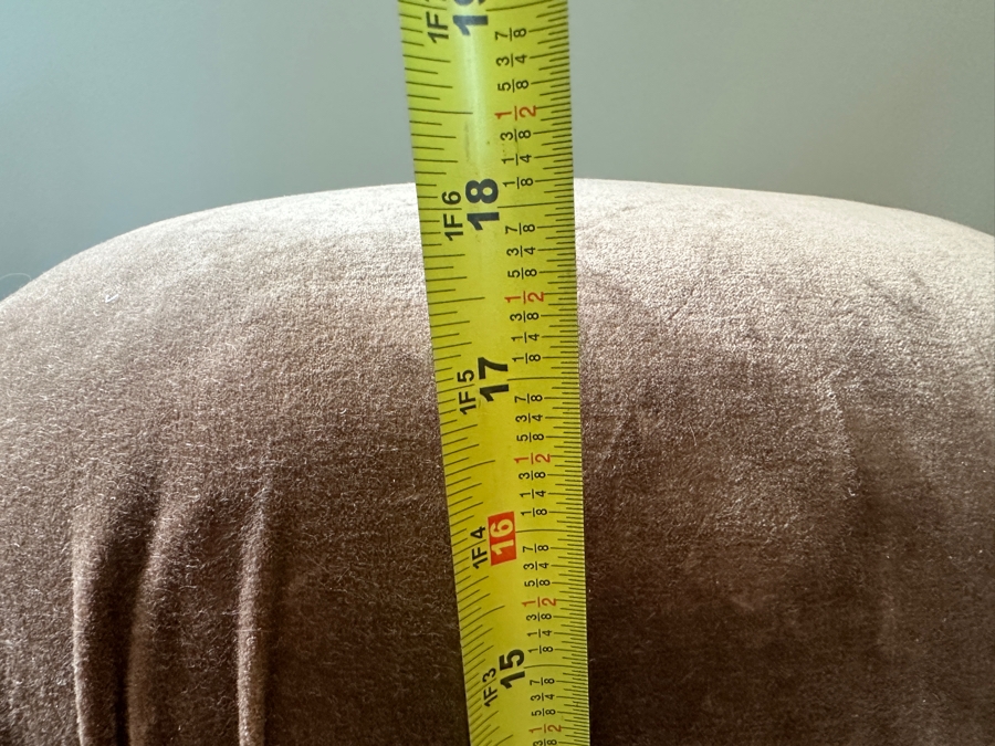 Pair of Crate & Barrel CB2 Ruched Dark Beige Velvet Poufs 19'W x 19'D x 17'H Retails $400 [Photo 9]