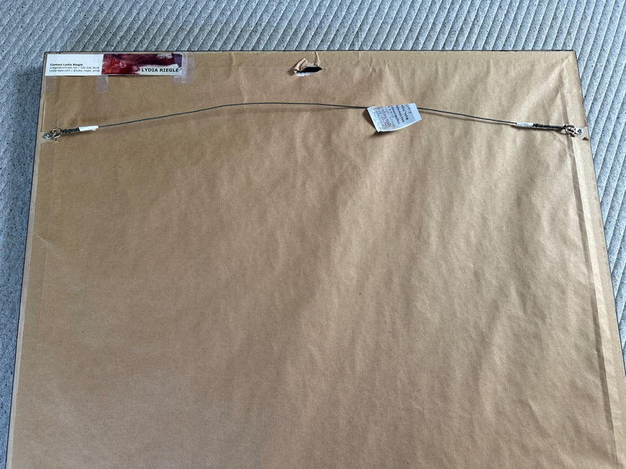 Lydia Riegle Original Oil Monotype Collage On Archival Paper Titled “Party Time” 22.5 X 29.5 Framed 34.5X 42 Retails $1,640 [Photo 10]