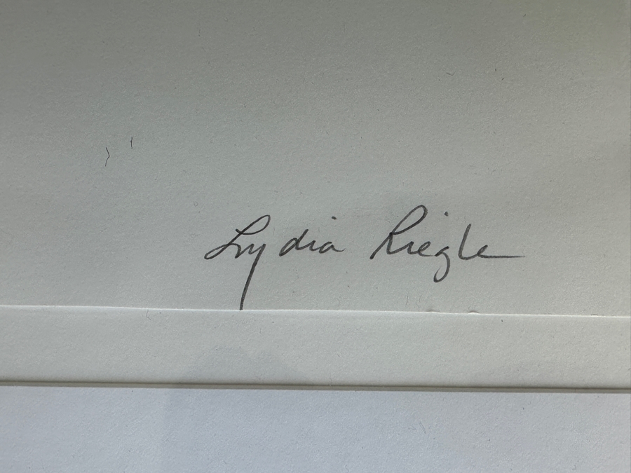 Lydia Riegle Original Oil Monotype Collage On Archival Paper Titled “Party Time” 22.5 X 29.5 Framed 34.5X 42 Retails $1,640 [Photo 7]