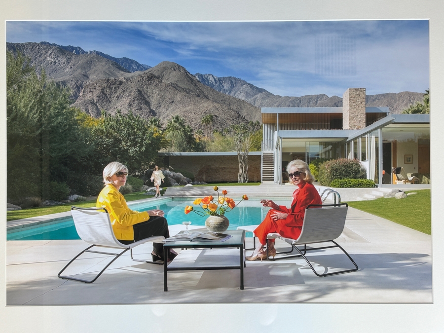 Photographic Print Titled “Poolside Gossip” By Slim Aarons Taken At The Kaufmann House In Palm Springs, CA Which Was Designed By Architect Richard Neutra 28 X 18.5 Framed 36 X 27 [Photo 3]