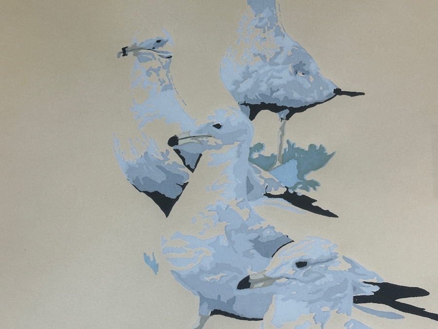 Gary Lomax (American) Limited Edition Seagulls Serigraph Titled “The Troop” Dated 1976 Numbered 9 Of 100 16” X 21” Framed 24 X 30 [Photo 6]