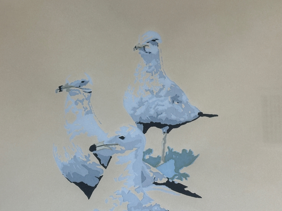 Gary Lomax (American) Limited Edition Seagulls Serigraph Titled “The Troop” Dated 1976 Numbered 9 Of 100 16” X 21” Framed 24 X 30 [Photo 7]