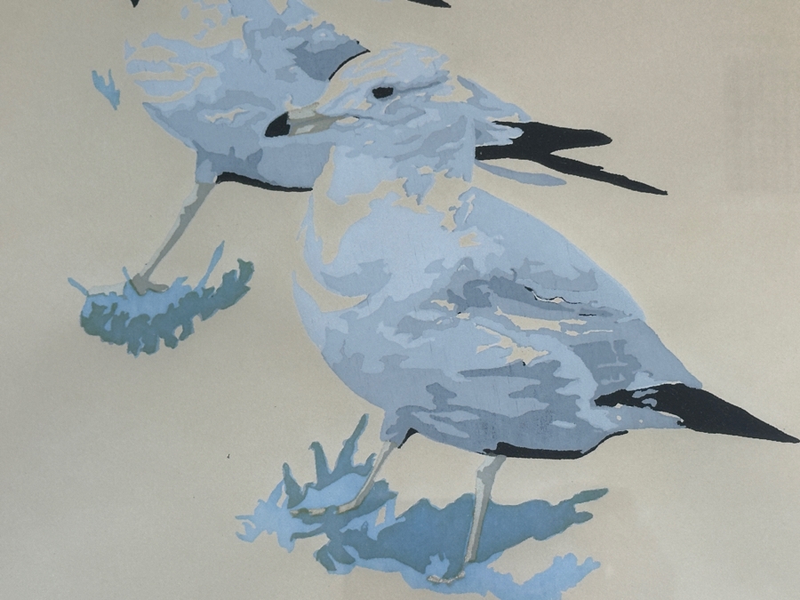 Gary Lomax (American) Limited Edition Seagulls Serigraph Titled “The Troop” Dated 1976 Numbered 9 Of 100 16” X 21” Framed 24 X 30 [Photo 5]