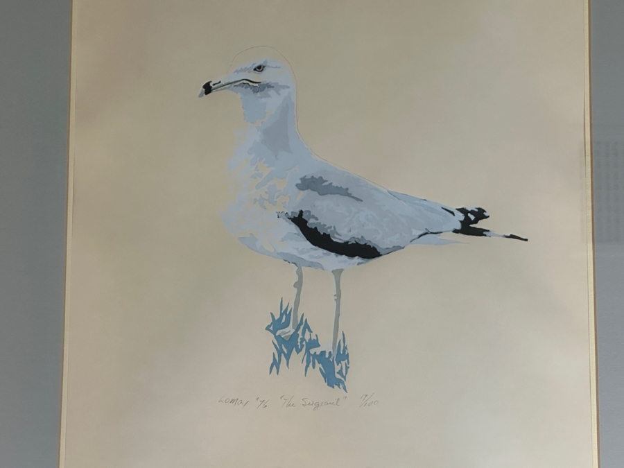 Gary Lomax (American) Limited Edition Seagull Serigraph Titled “The Sergeant” Dated 1976 Numbered 14 Of 100 16” X 21” Framed 24 X 30 [Photo 5]