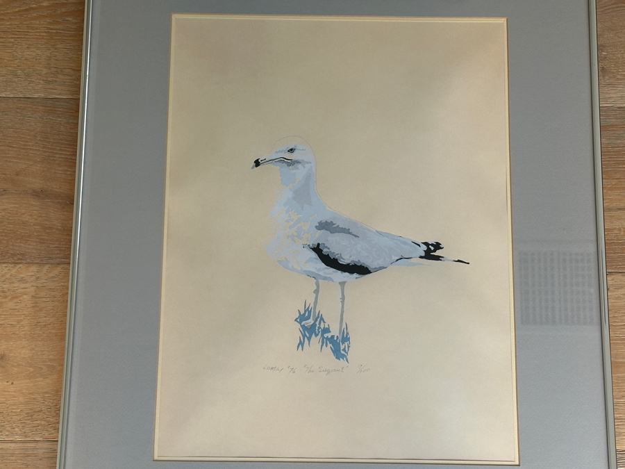 Gary Lomax (American) Limited Edition Seagull Serigraph Titled “The Sergeant” Dated 1976 Numbered 14 Of 100 16” X 21” Framed 24 X 30