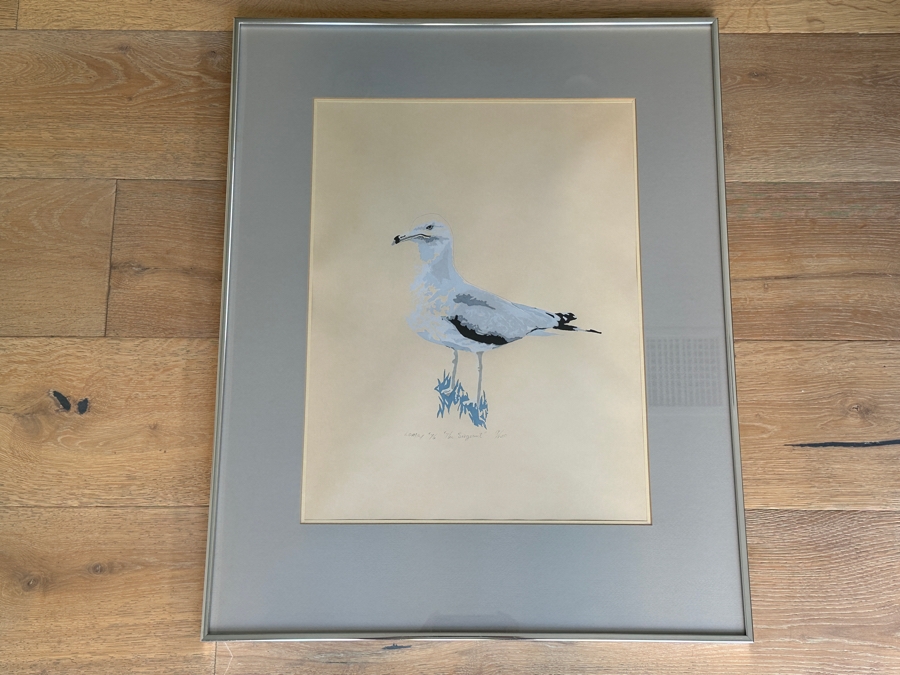 Gary Lomax (American) Limited Edition Seagull Serigraph Titled “The Sergeant” Dated 1976 Numbered 14 Of 100 16” X 21” Framed 24 X 30 [Photo 2]