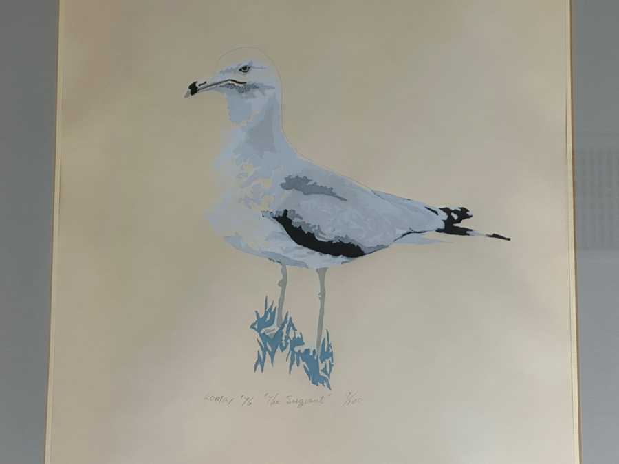 Gary Lomax (American) Limited Edition Seagull Serigraph Titled “The Sergeant” Dated 1976 Numbered 14 Of 100 16” X 21” Framed 24 X 30 [Photo 4]
