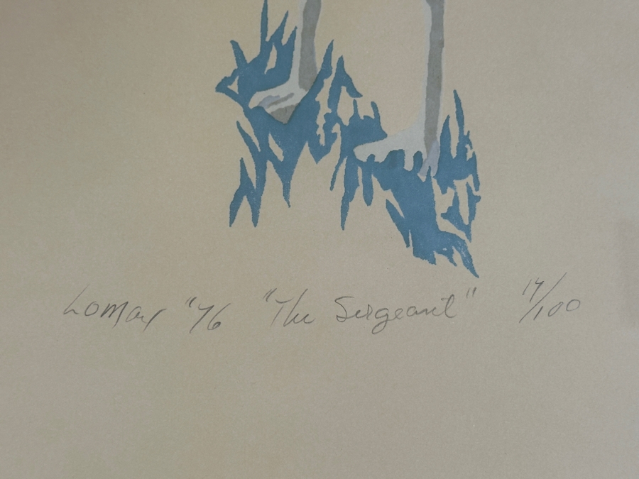 Gary Lomax (American) Limited Edition Seagull Serigraph Titled “The Sergeant” Dated 1976 Numbered 14 Of 100 16” X 21” Framed 24 X 30 [Photo 8]