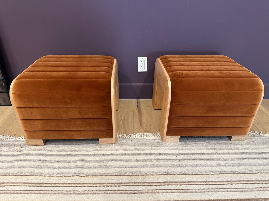 Pair Of Crate & Barrel CB2 Hani 20” Velvet Benches