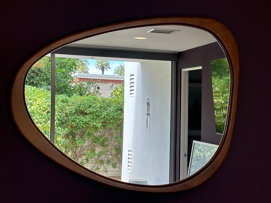 West Elm Mid-Century Asymmetrical Wooden Wall Mirror 45.5 X 34 [Photo 4]