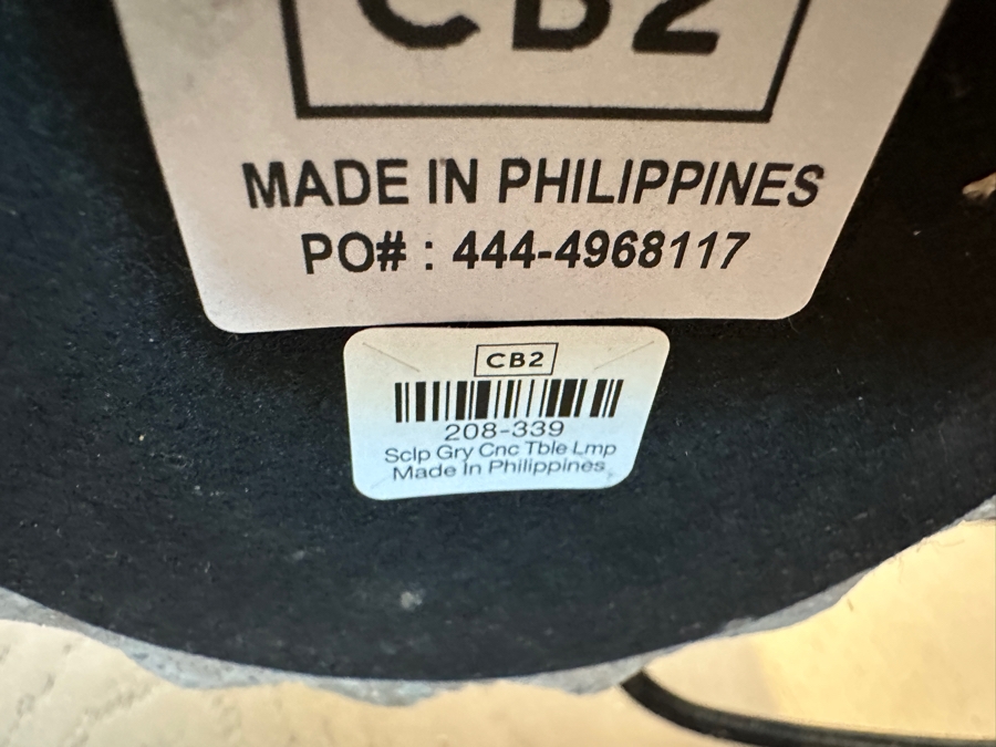 Pair Of Crate & Barrel CB2 Sculptural Grey Concrete Table Lamps 21H [Photo 6]