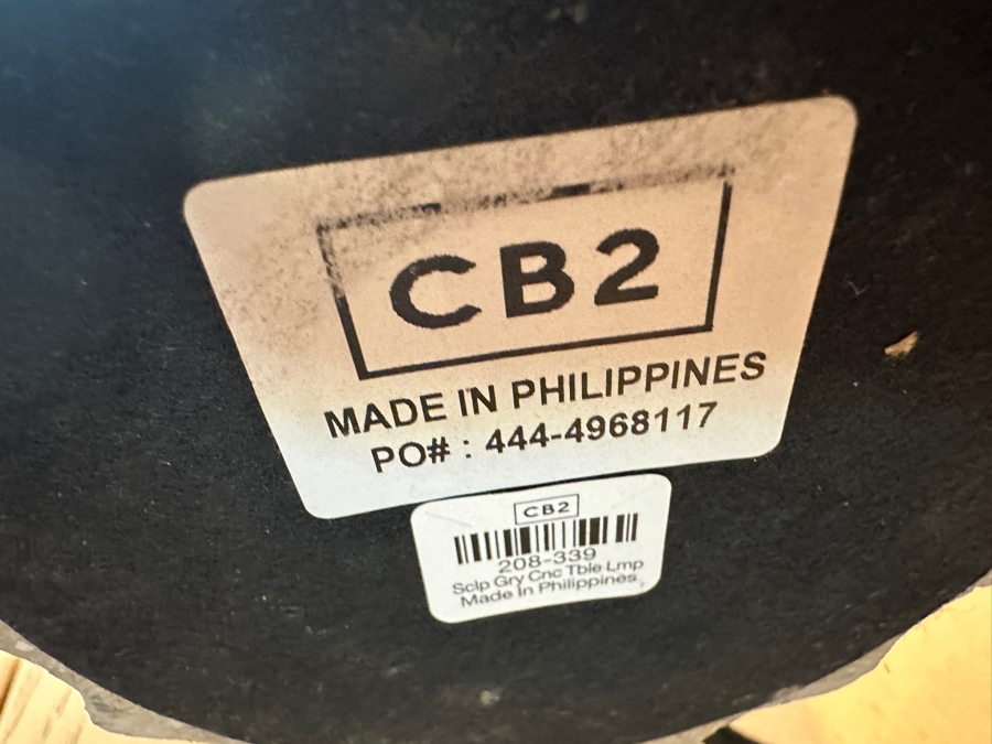 Pair Of Crate & Barrel CB2 Sculptural Grey Concrete Table Lamps 21H [Photo 5]