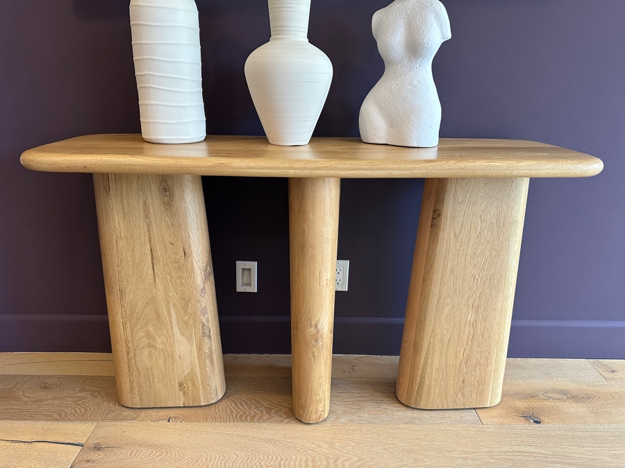 Lulu & Georgia Nera Sculptural Oak Console Table 52W X 17D X 29.5H