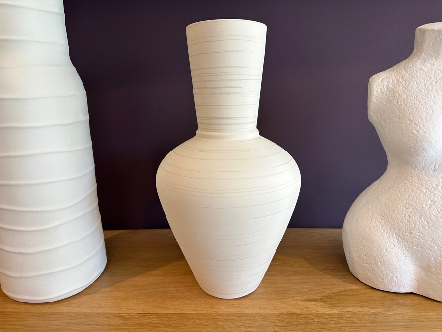 Crate & Barrel CB2 Pair Of Vases 16”H / 18”H & Eva Bust 16”H [Photo 4]