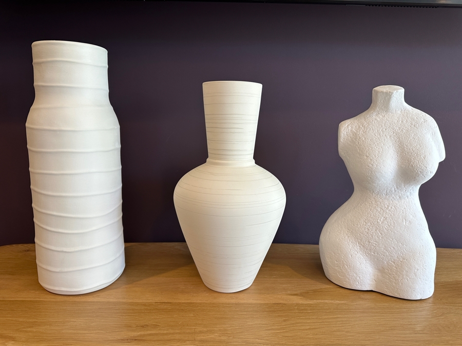 Crate & Barrel CB2 Pair Of Vases 16”H / 18”H & Eva Bust 16”H [Photo 2]