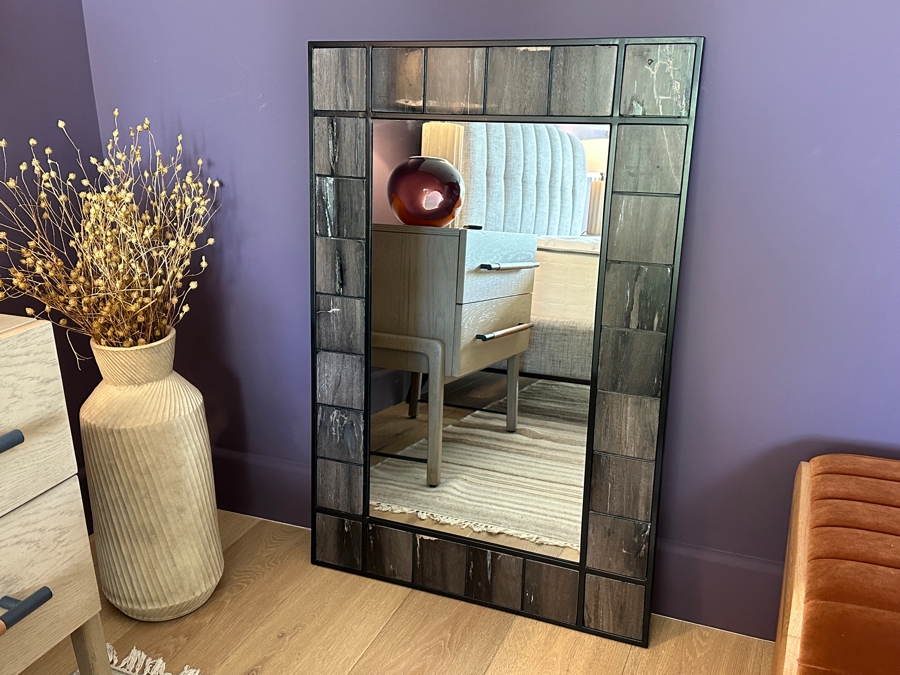 Dark Petrified Wood Four Hands Rigel Wall Mirror 25.5W X 38H [Photo 3]