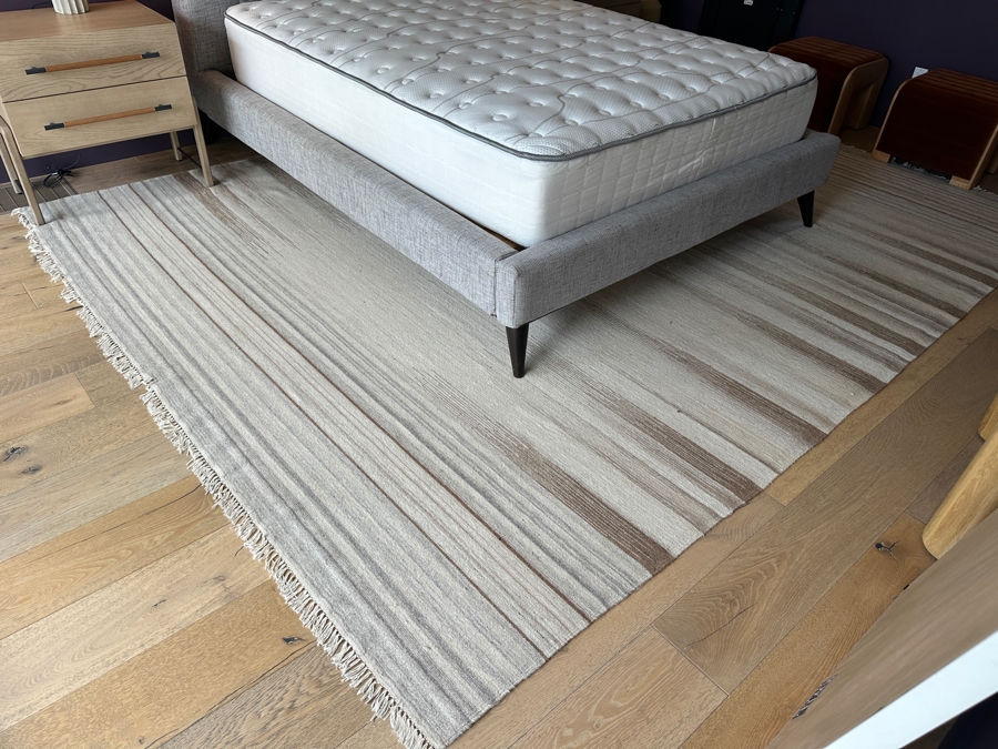 Hand Woven Wool Milan Dhurry Area Rug 9’ X 12’ Made In India [Photo 2]