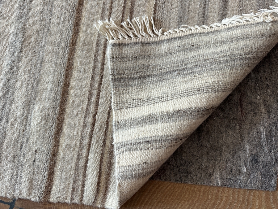 Hand Woven Wool Milan Dhurry Area Rug 9’ X 12’ Made In India [Photo 5]