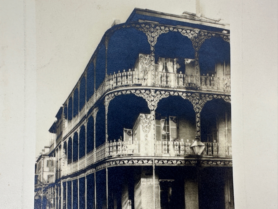 Signed C. Bennette Moore (1879-1939, New Orleans) Photograph Titled “Lace Balcony New Orleans” 5” X 7” [Photo 4]