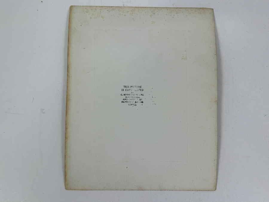 Signed C. Bennette Moore (1879-1939, New Orleans) Photograph Titled “Lace Balcony New Orleans” 5” X 7” [Photo 9]