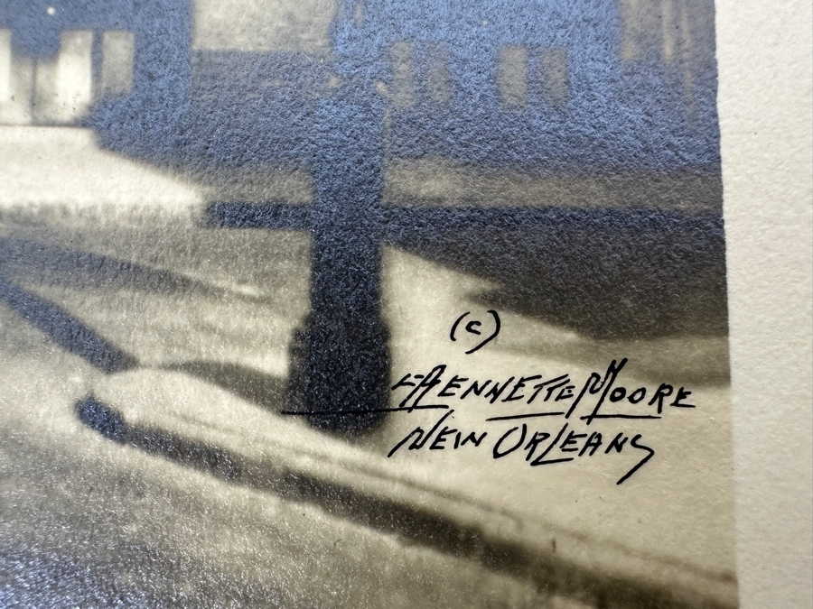 Signed C. Bennette Moore (1879-1939, New Orleans) Photograph Titled “Lace Balcony New Orleans” 5” X 7” [Photo 2]