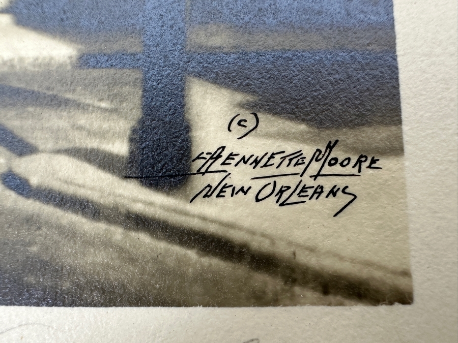 Signed C. Bennette Moore (1879-1939, New Orleans) Photograph Titled “Lace Balcony New Orleans” 5” X 7” [Photo 8]