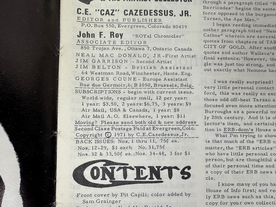 1971 ERB-dom #49 Fanzine Dedicated To The Works Of Edgar Rice Burroughs And 1962 Edgar Rice Burroughs Bibliography By Bradford M. Day [Photo 5]
