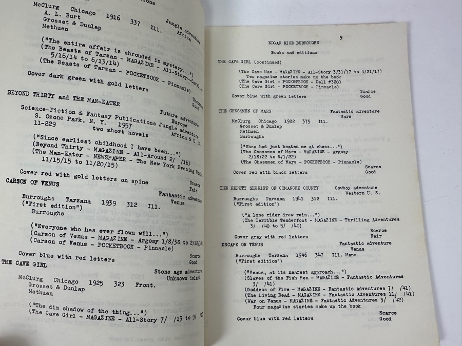 1971 ERB-dom #49 Fanzine Dedicated To The Works Of Edgar Rice Burroughs And 1962 Edgar Rice Burroughs Bibliography By Bradford M. Day [Photo 11]