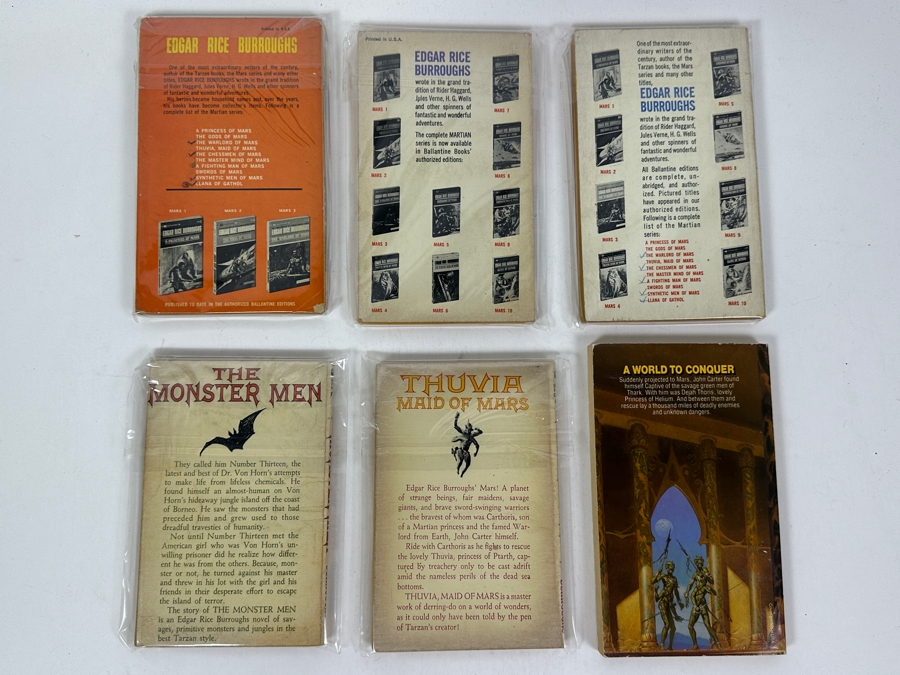 (6) Edgar Rice Burroughs Paperback Books Science Fiction Mars Series [Photo 8]