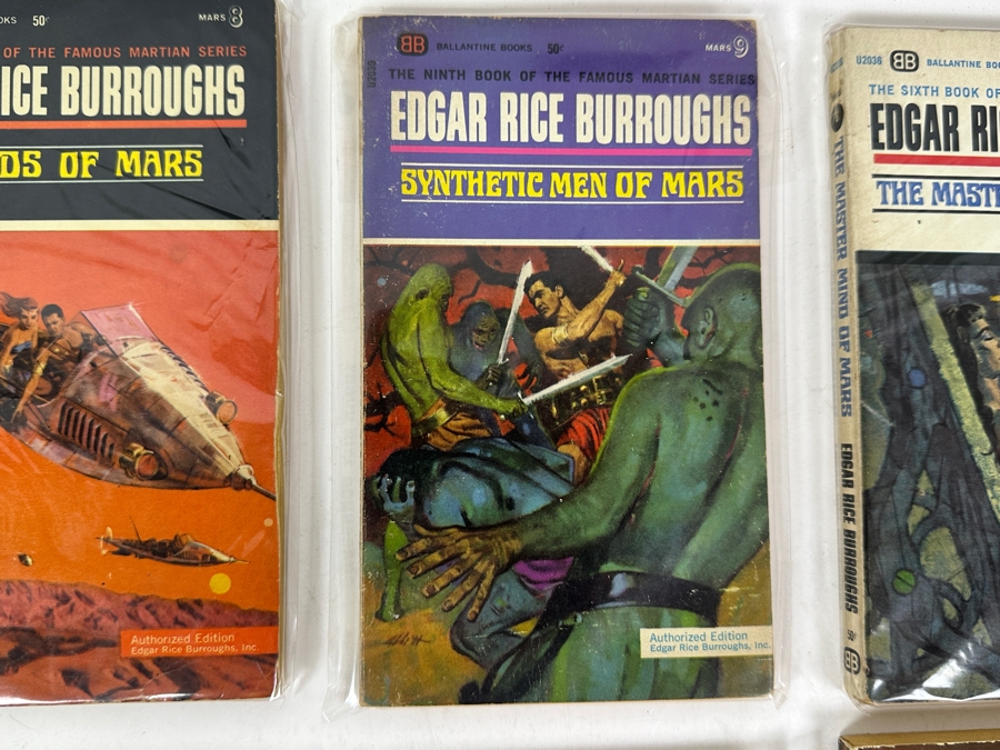 (6) Edgar Rice Burroughs Paperback Books Science Fiction Mars Series [Photo 3]
