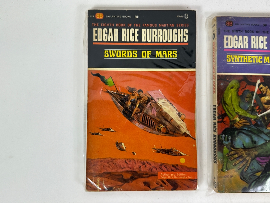 (6) Edgar Rice Burroughs Paperback Books Science Fiction Mars Series [Photo 2]