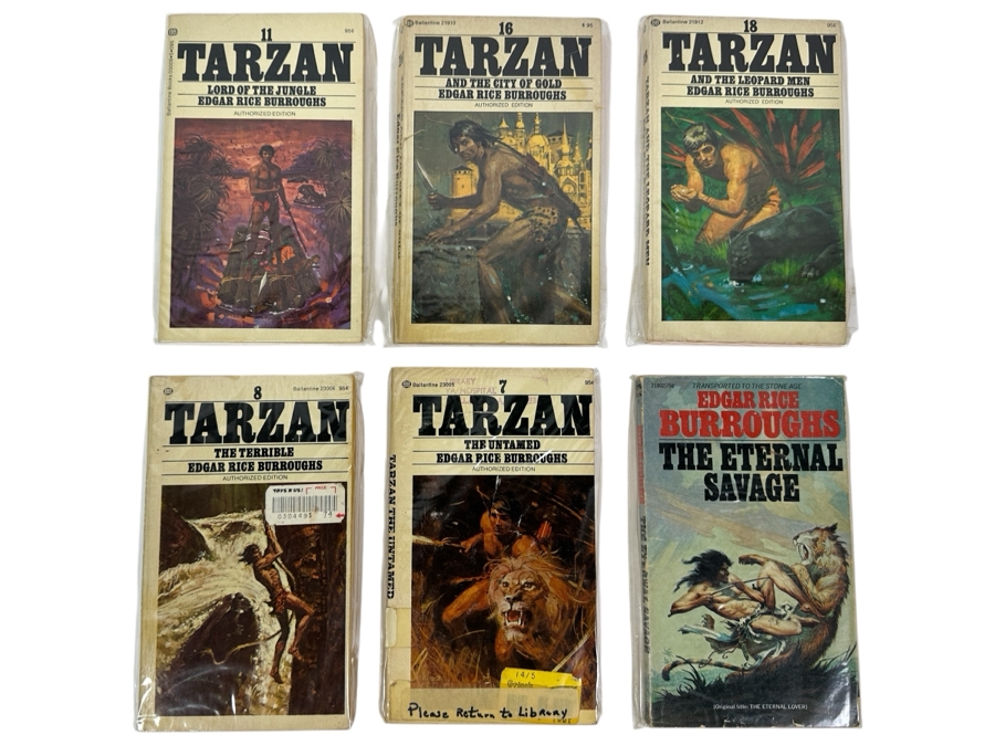 (6) Edgar Rice Burroughs Tarzan And The Eternal Savage Paperback Books