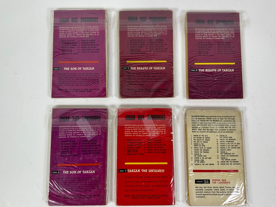 (6) Edgar Rice Burroughs Tarzan Paperback Books [Photo 8]