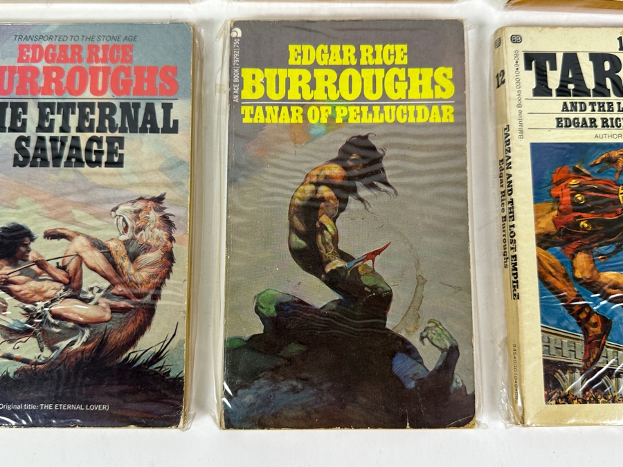 (6) Edgar Rice Burroughs Tarzan, The Eternal Savage & Tanar Of Pellucidar Paperback Books [Photo 6]