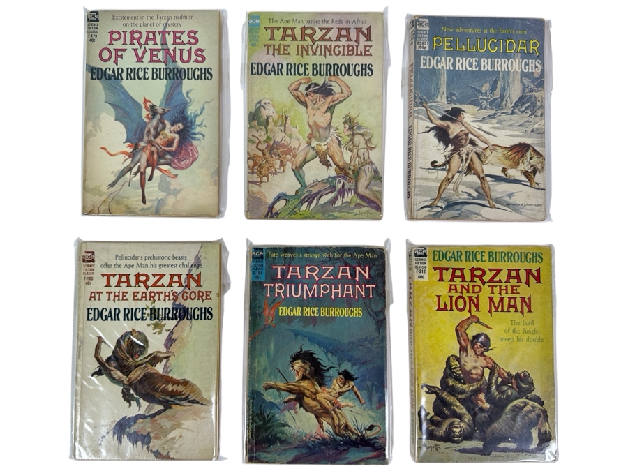 (6) Edgar Rice Burroughs Tarzan & Other Paperback Books