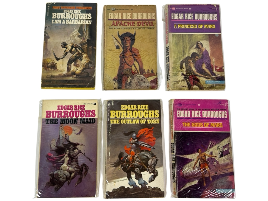 (6) Edgar Rice Burroughs Paperback Books Science Fiction Mars Series [Photo 9]