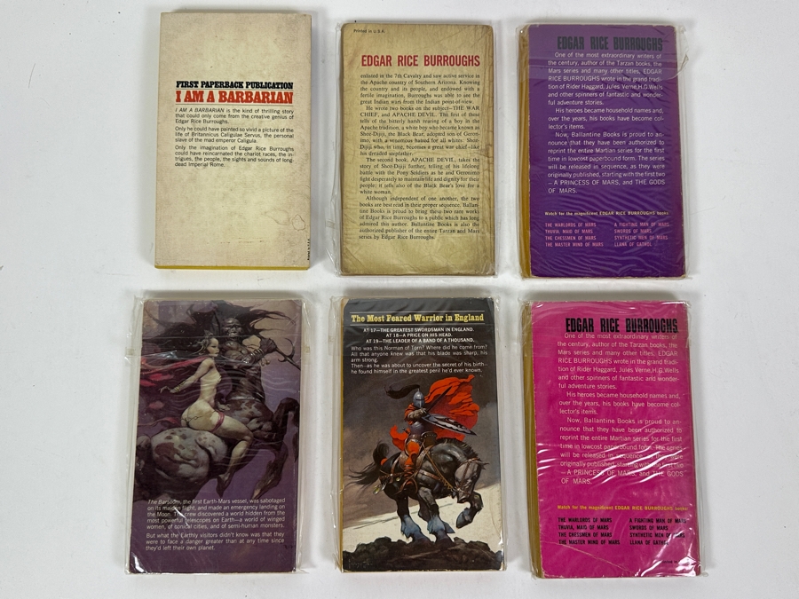 (6) Edgar Rice Burroughs Paperback Books Science Fiction Mars Series [Photo 16]