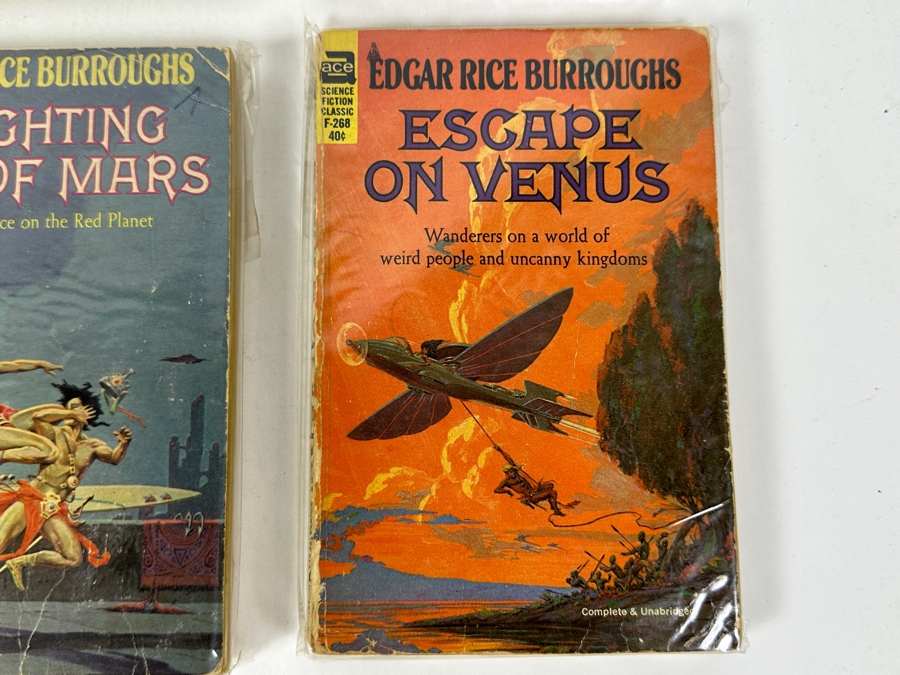 (6) Edgar Rice Burroughs Paperback Books Science Fiction Mars Series, Tarzan & More [Photo 7]