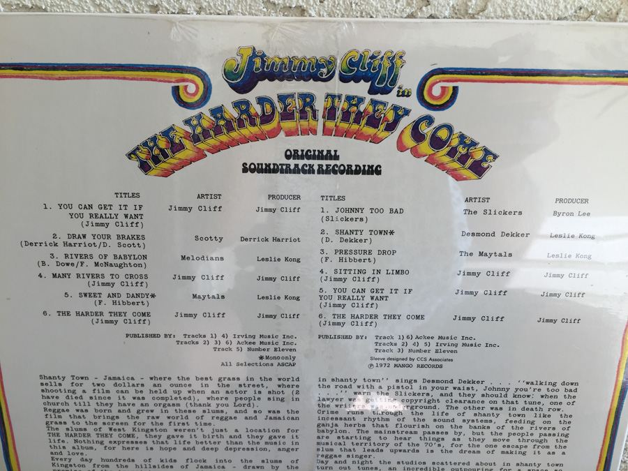 Various ‎- The Harder They Come (Soundtrack) - Mango ‎- MLPS-9202 - Jimmy Cliff - SEALED [Photo 4]