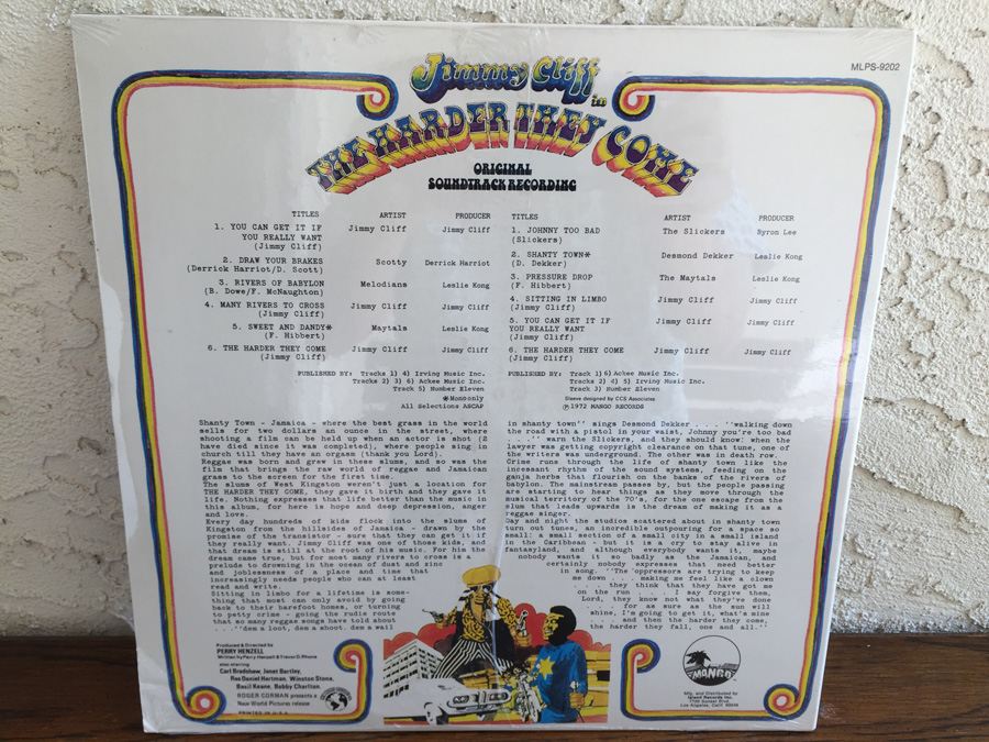 Various ‎- The Harder They Come (Soundtrack) - Mango ‎- MLPS-9202 - Jimmy Cliff - SEALED [Photo 2]