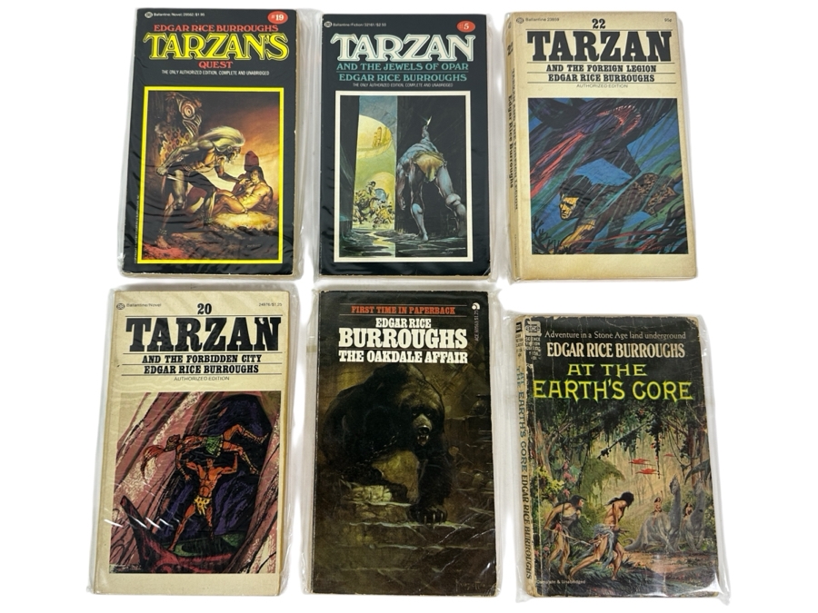 (6) Edgar Rice Burroughs Tarzan & Other Paperback Books