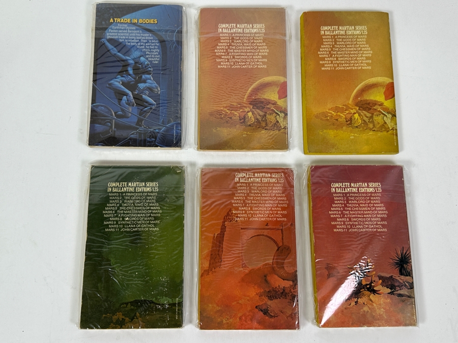 (6) Edgar Rice Burroughs Paperback Books Science Fiction Mars Series [Photo 8]