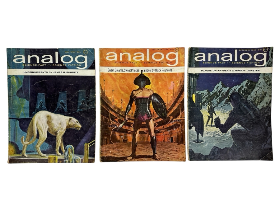 (3) 1964 Analog Science Fiction / Science Fact Magazines