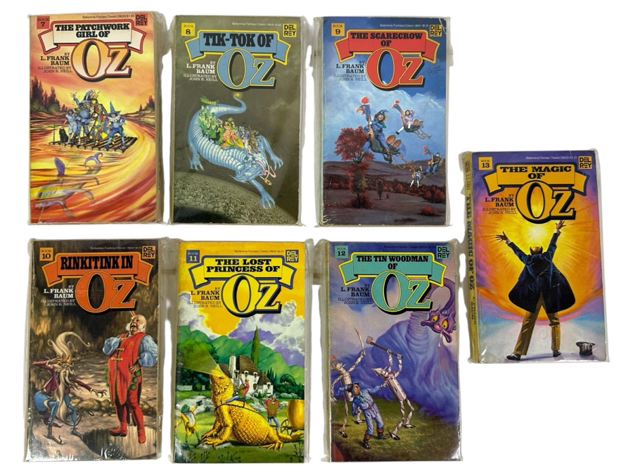 (7) L. Frank Baum Oz Paperback Books: Wizard Of Oz Books 7 - 13
