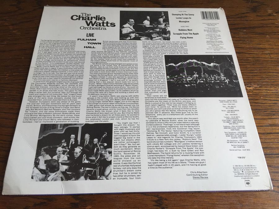 Charlie Watts Orchestra, The ‎- Live At Fulham Town Hall - Columbia ‎- FC 40570 - SEALED [Photo 3]