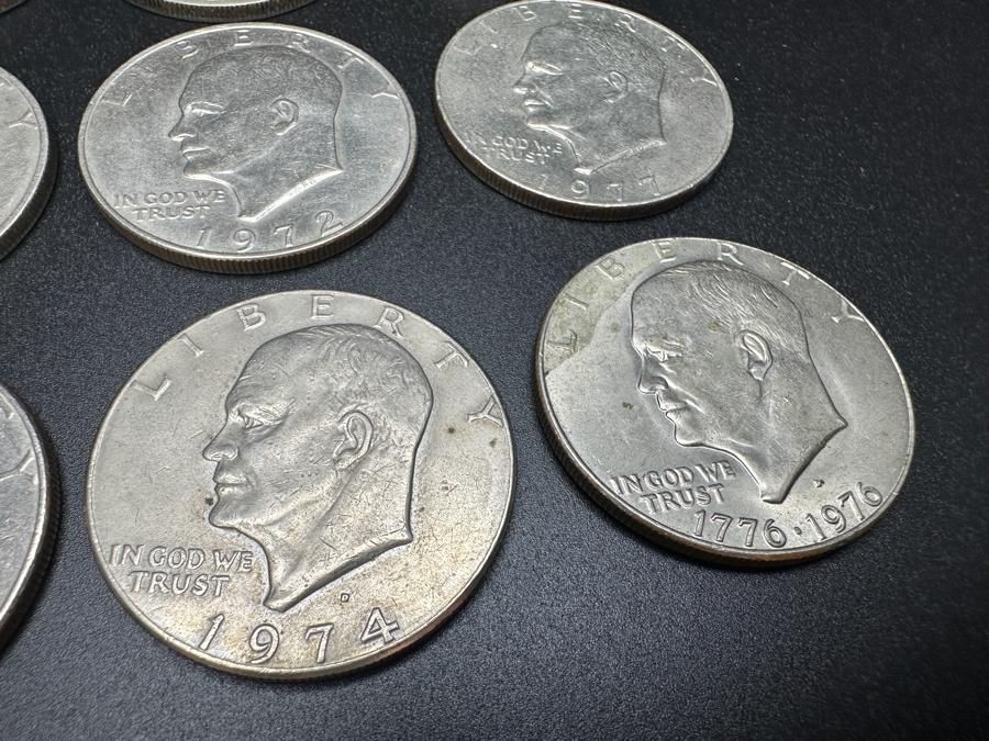 (12) Eisenhower Dollars Various Years [Photo 3]
