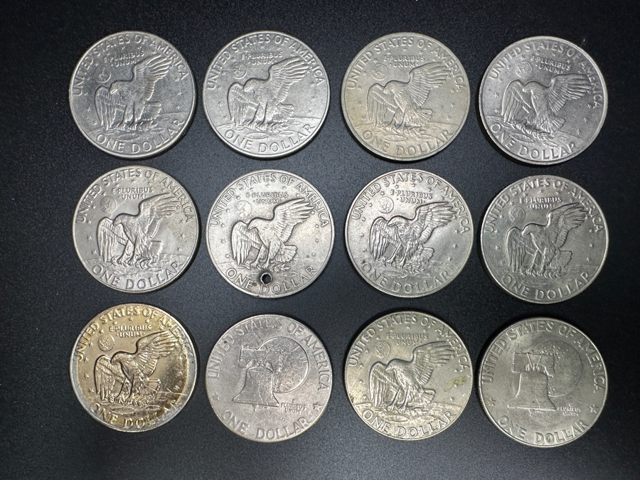 (12) Eisenhower Dollars Various Years [Photo 8]